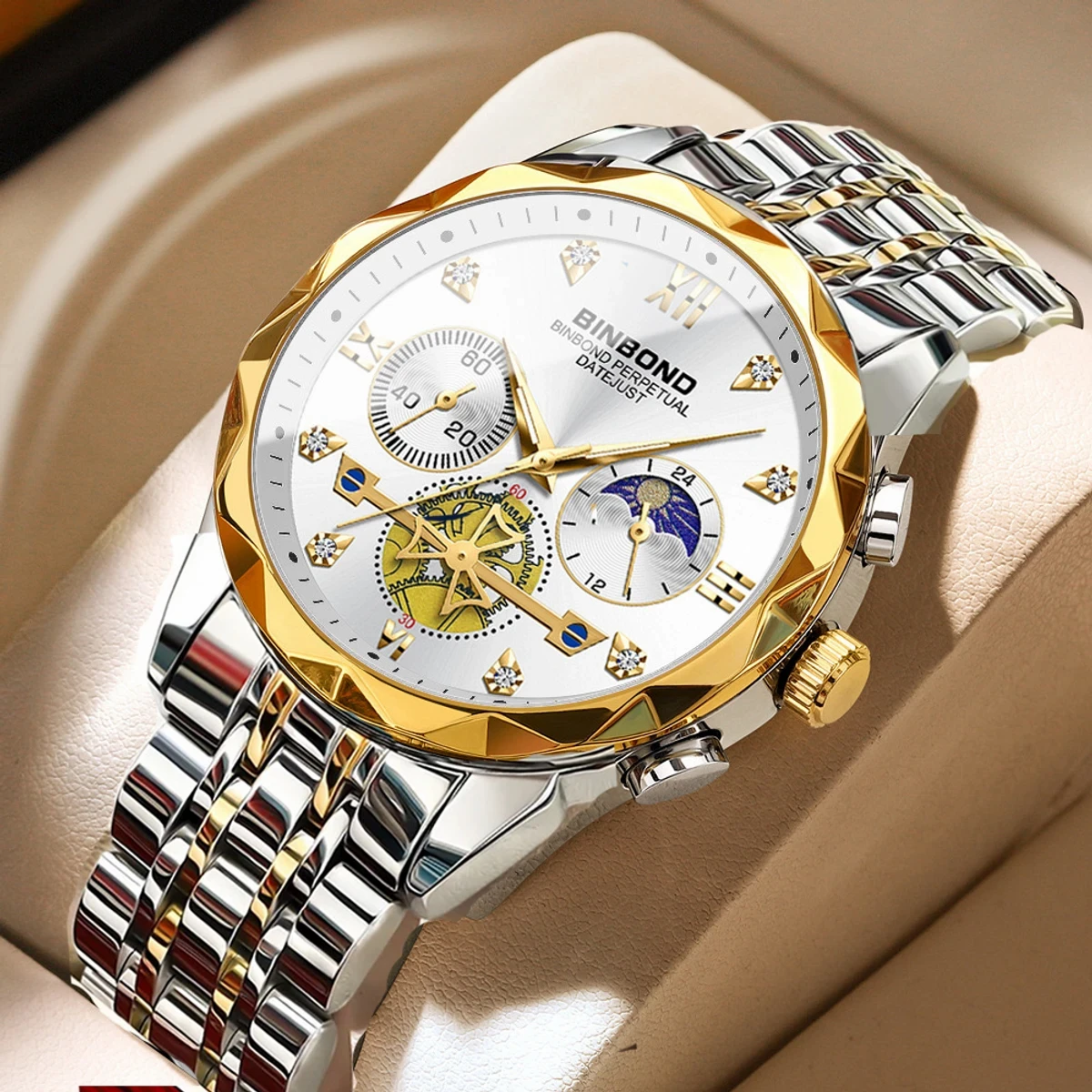 Luxury Watch For Men Stainless Steel Business Sport Wristwatches- Silver