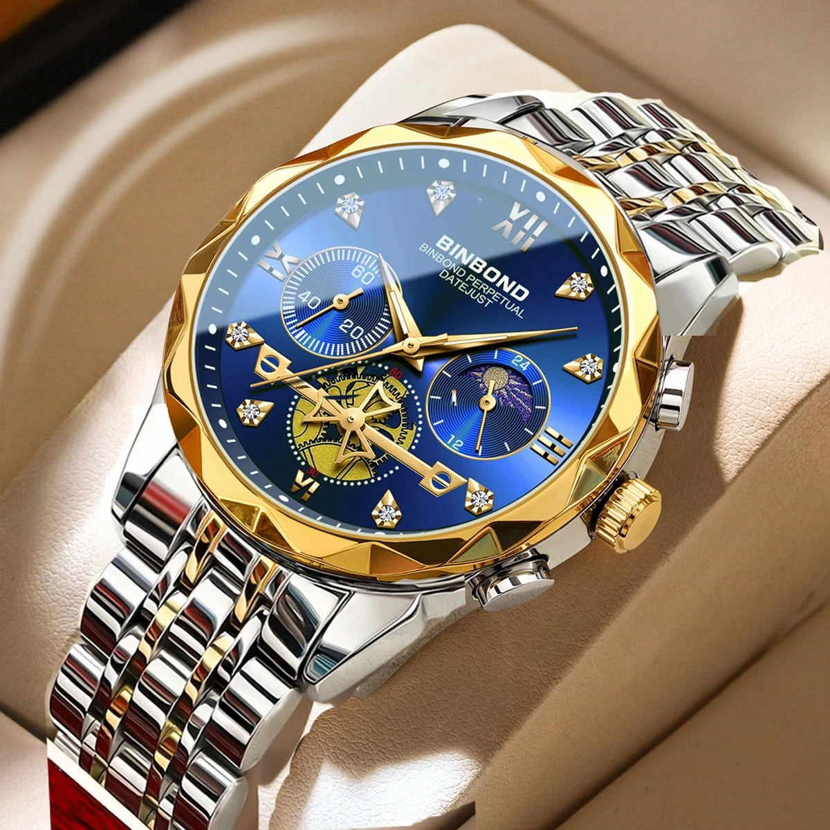 Luxury Watch For Men Stainless Steel Business Sport Wristwatches- Blue