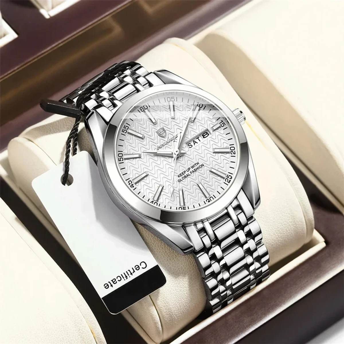 POEDAGAR 962 Luxury Watch - Full Silver
