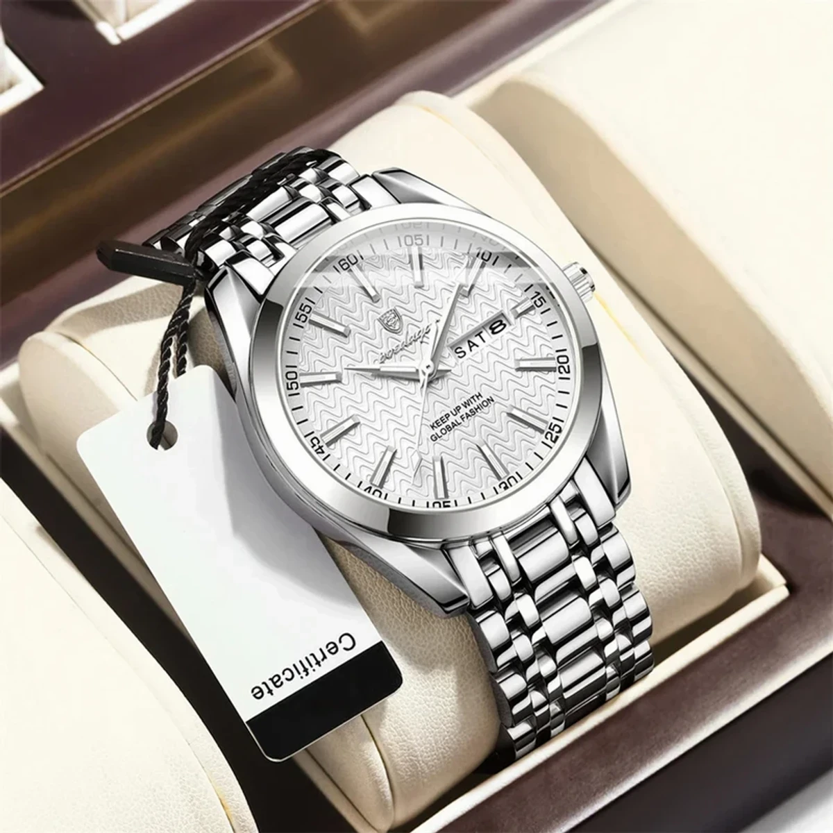 POEDAGAR 962 Luxury Watch - Full Silver