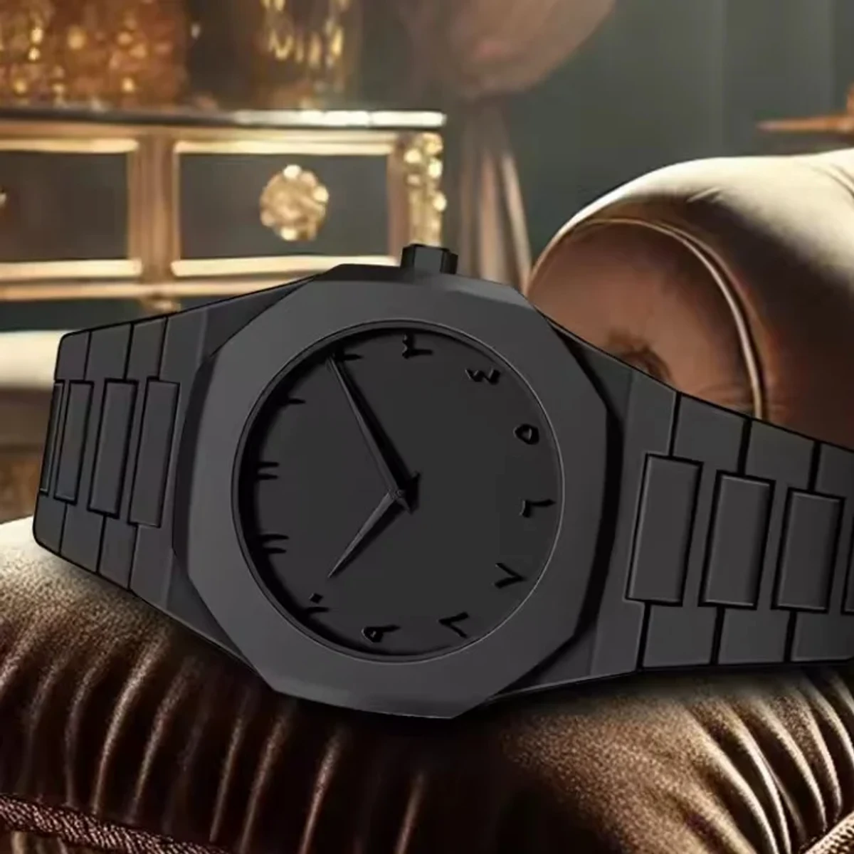 Arabic disit  Carbon Fiber body men's watch (46gm weight)-full black