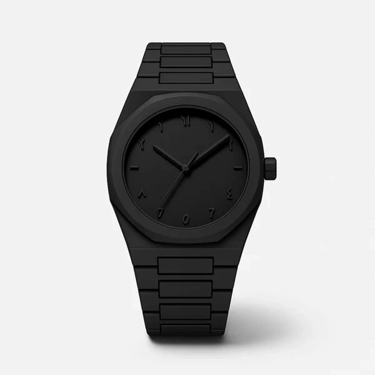Arabic disit Carbon Fiber body men's watch (46gm weight)-full black