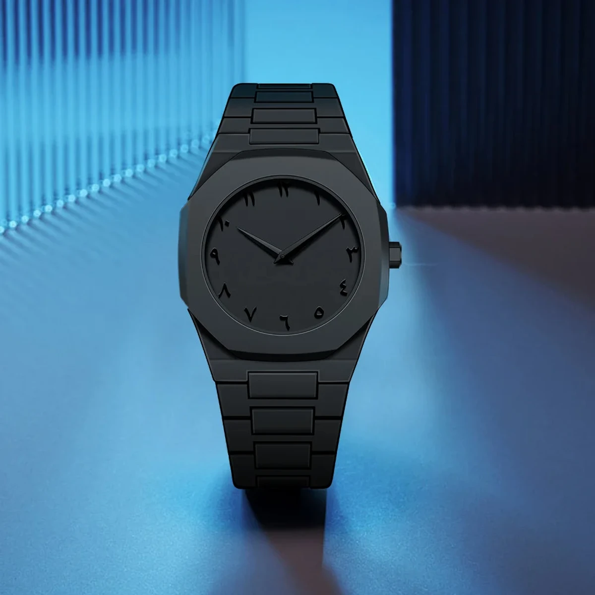 Arabic disit Carbon Fiber body men's watch (46gm weight)-full black